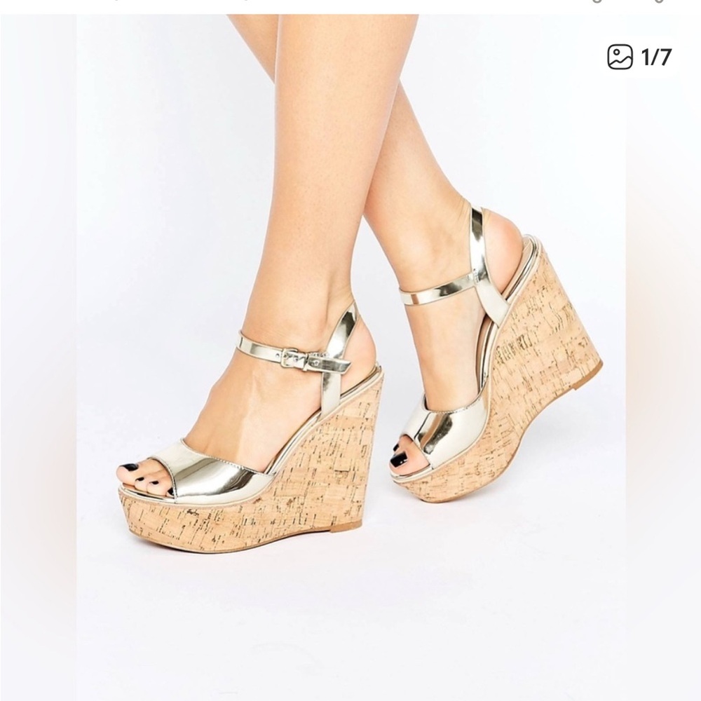 ALDO Aralinna Platform Wedge Sandals Size 7.5 EUC